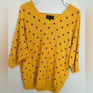 Premise Yellow black polka dot sweater